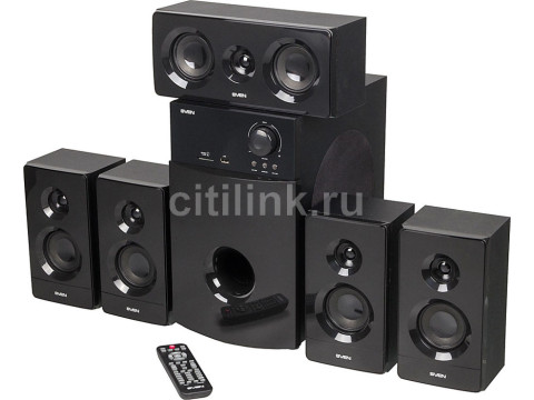 Колонки Sven HT-210,  5.1,  черный